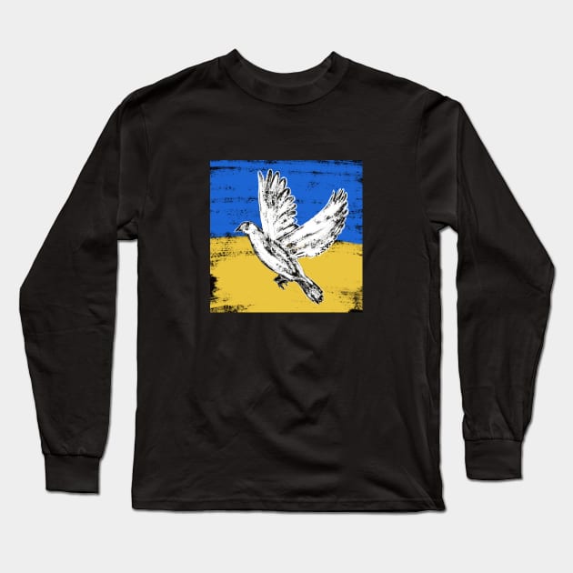 Dove of peace. Support Ukraine Long Sleeve T-Shirt by Nastya Li